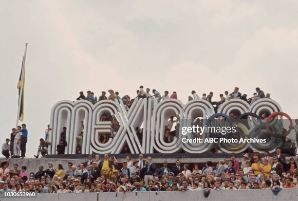 Mexico City, Mexico Crowds filling the stadium at the 1968 Summer Olympics / Games of the XIX Olympiad.