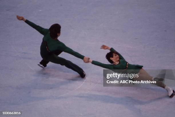 Lake Placid, NY Andreas Nischwitz, Christina Riegel competing in the Pairs figure skating event at the 1980 Winter Olympics / XIII Olympic Winter...