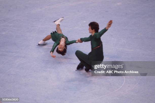 Lake Placid, NY Christina Riegel, Andreas Nischwitz competing in the Pairs figure skating event at the 1980 Winter Olympics / XIII Olympic Winter...