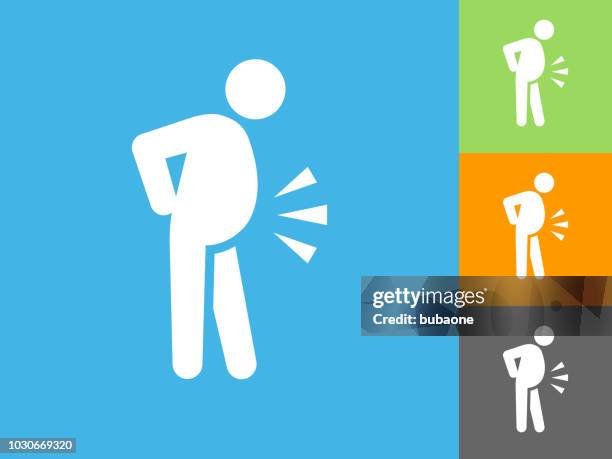 obesity  flat icon on blue background - obesity icon stock illustrations