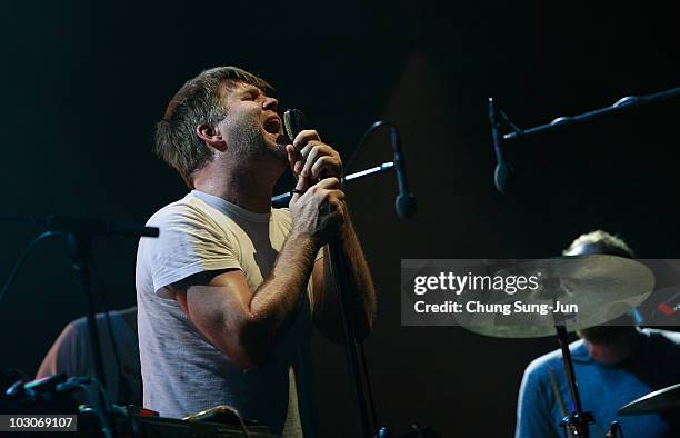 James Murphy of LCD Soundsystem performs on stage during the Pentaport Rock Festival at Dream Park on July 24, 2010 in Incheon, South Korea.