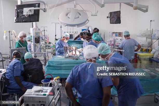 French doctor Olivier Baron, a thoracic and cardiovascular surgeon from the Nantes University Hospital, assisted by Malian doctor Baba Ibrahima...