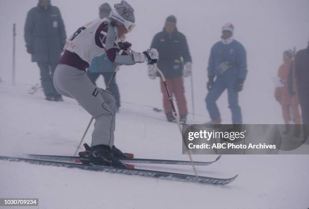 Sarajevo, Bosnia and Herzegovina Erika Hess competing in the Women's skiing event at the 1984 Winter Olympics / XIV Olympic Winter Games, Jahorina.