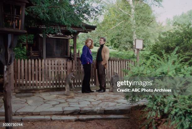 Barbara Blackburn, Roscoe Born appearing on the soap opera 'Ryan's Hope', New York Botanical Garden.