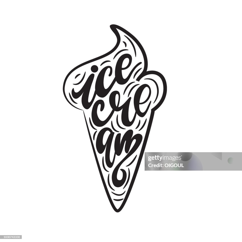 Iceman Lettering Lettering Ice Cream Vector Illustration High-Res Vector Graphic - Getty ...