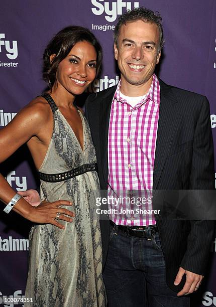 Actress Salli Richardson-Whitfield and Sci-Fi Channel Executive Vice President of Programming Mark Stern attend the EW and SyFy party during...