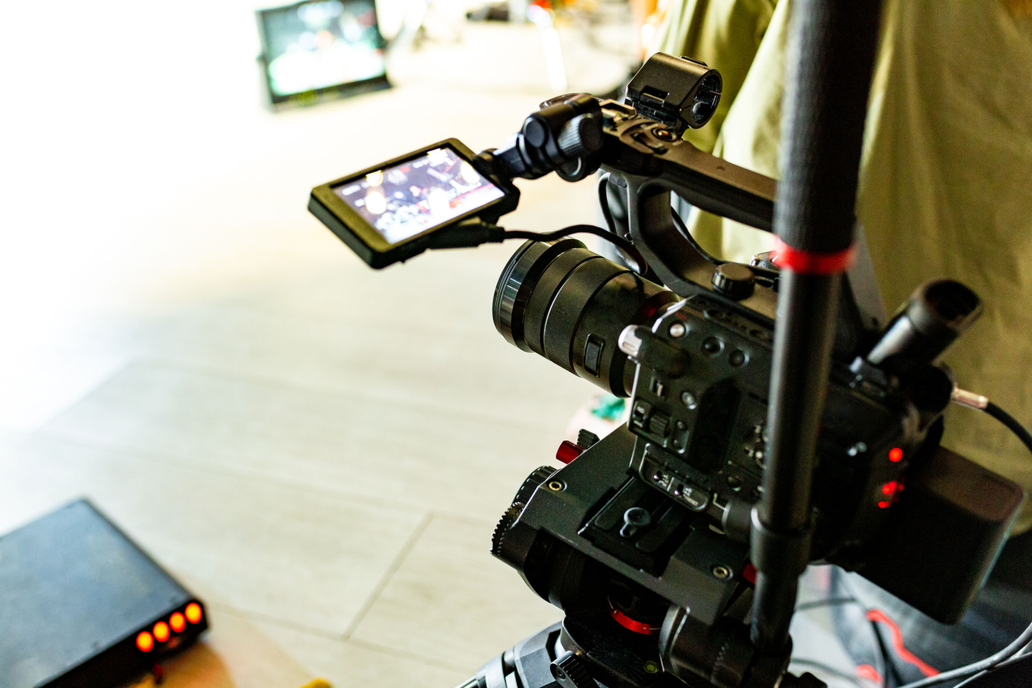 Behind the scenes of video production or video shooting Behind the scenes of video production or video shooting
