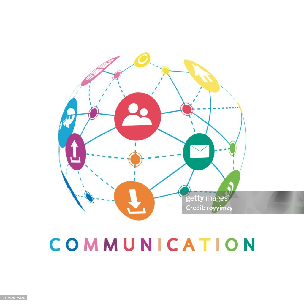 Represent Communication Vector Illustration Of A Communication Concept The Word Communication ...