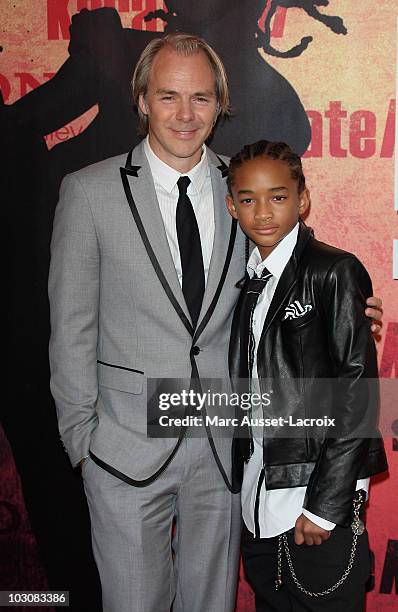 Director Harald Zwart and Jaden Smith attend 'The Karate Kid' Paris Premiere - Photocall at Le Grand Rex on July 25, 2010 in Paris, France.