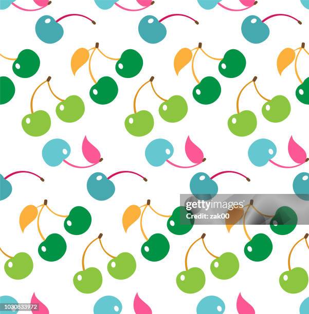 seamless pattern with cherry. vector illustration - spring refresh stock illustrations