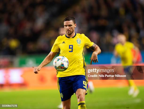 Marcus Berg of Sweden during the UEFA Nations League B group two match between Sweden and Turkey on September 10, 2018 at Friends Arena in Solna,...