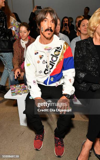 Musician Anthony Kiedis attends the Libertine front row during New York Fashion Week: The Shows at Gallery II at Spring Studios on September 10, 2018...