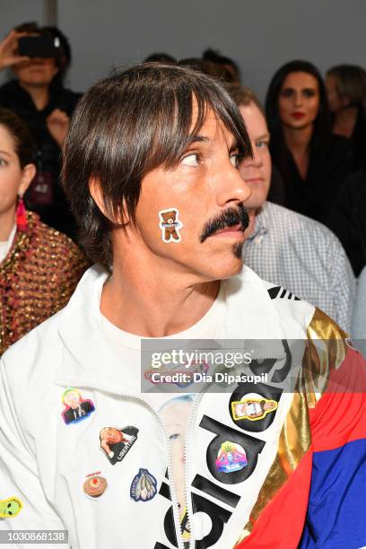 Musician Anthony Kiedis attends the Libertine front row during New York Fashion Week: The Shows at Gallery II at Spring Studios on September 10, 2018...