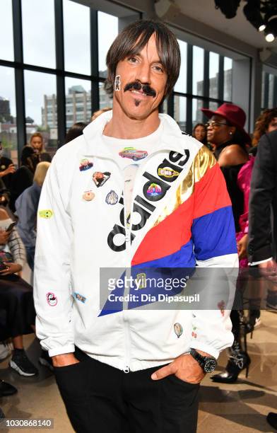 Musician Anthony Kiedis attends the Libertine front row during New York Fashion Week: The Shows at Gallery II at Spring Studios on September 10, 2018...