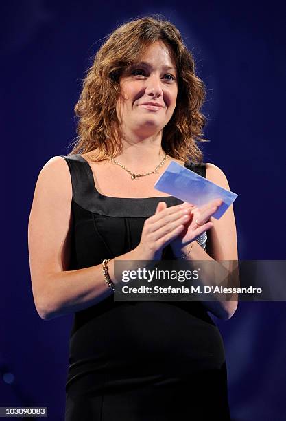 Actress Giovanna Mezzogiorno attends the 'Vittorio Mezzogiorno Award' during the Giffoni Experience 2010 on July 25, 2010 in Giffoni Valle Piana,...