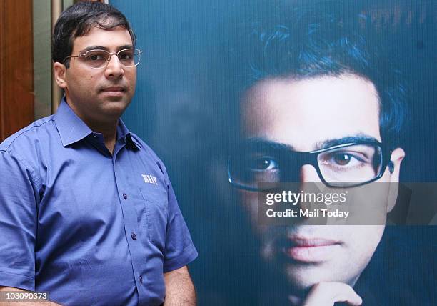 World Chess Champion Viswanathan Anand at a panel discussion on 'Developing Mind Champions through Chess' in New Delhi on July 24, 2010.