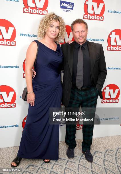 Neil Stuke and wife Sally Ann Stuke attend the TV Choice Awards at The Dorchester on September 10, 2018 in London, England.