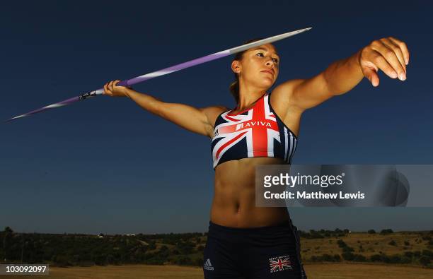 Heptathlete Jessica Ennis of Great Britain poses during the Aviva funded GB & NI Team Preparation Camp on July 19, 2010 in Monte Gordo, Portugal.