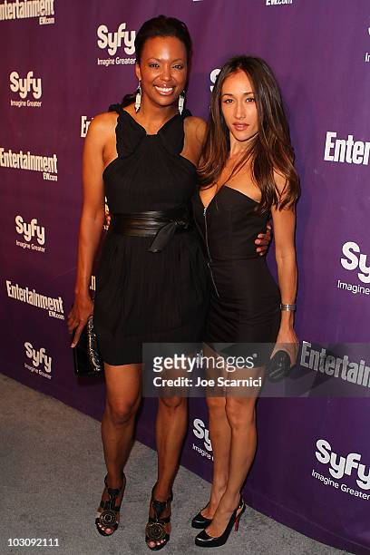 Aisha Tyler and Maggie Q arrive at the Entertainment Weekly/Syfy Comic-Con Party at Hotel Solamar on July 24, 2010 in San Diego, California.