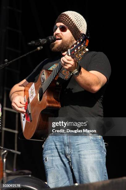 Zac Brown performs during Day 3 of the 2010 Hullabalou Music Festival at Churchill Downs on July 25, 2010 in Louisville, Kentucky.