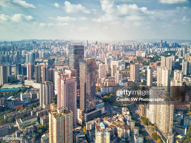 drone photo of chongqing city, china - chongqing stock pictures, royalty-free photos & images