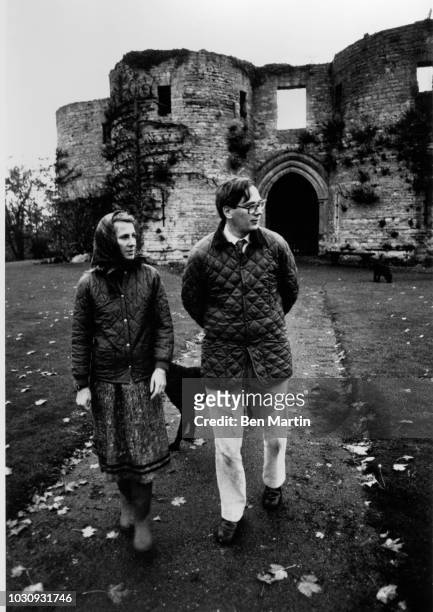 Prince Richard, Duke of Gloucester and Birgitte, the Danish born Duchess of Gloucester strolling outside Barnwell Manor, December 20, 1978.