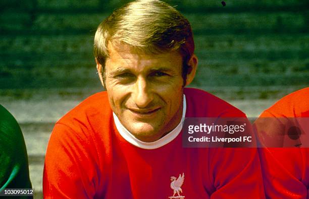 Roger Hunt of Liverpool poses during an official Liverpool season photocall held in the late 1960's at Anfield, in Liverpool, England.