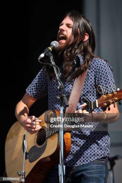 Seth Avett of The Avett Brothers performs during Day 3 of the 2010 Hullabalou Music Festival at Churchill Downs on July 25, 2010 in Louisville,...