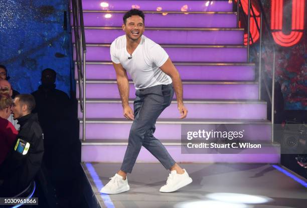 Winner Ryan Thomas leaves the house during the Celebrity Big Brother final 2018 at Elstree Studios on September 10, 2018 in Borehamwood, England.