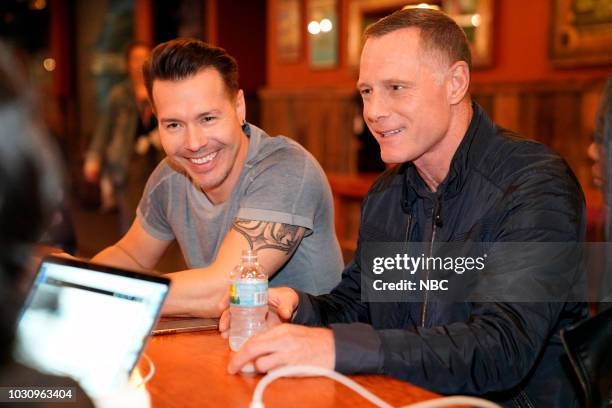 One Chicago Day" -- Pictured: Jon Seda, Jason Beghe, "Chicago P.D." at "One Chicago Day" at Lagunitas Brewing Company in Chicago, IL on September 10,...