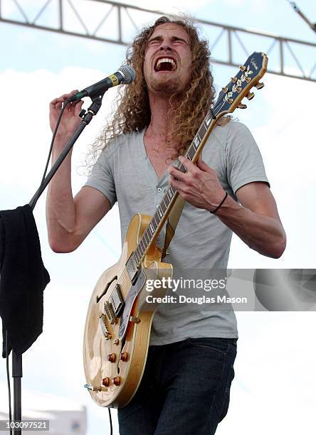 Andy Brewer of Taddy Porter performs during Day 3 of the 2010 Hullabalou Music Festival at Churchill Downs on July 25, 2010 in Louisville, Kentucky.