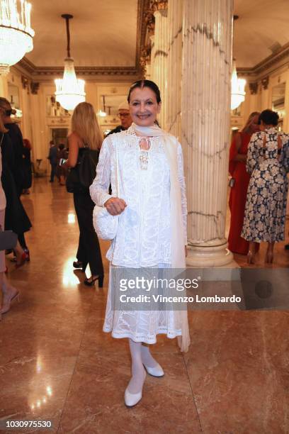 Carla Fracci is seen arriving at Teatro Alla Scala on September 10, 2018 in Milan, Italy.