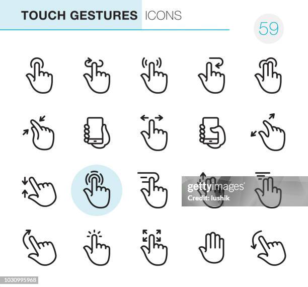 touch-gesten - pixel perfect icons - stretching fingers stock-grafiken, -clipart, -cartoons und -symbole