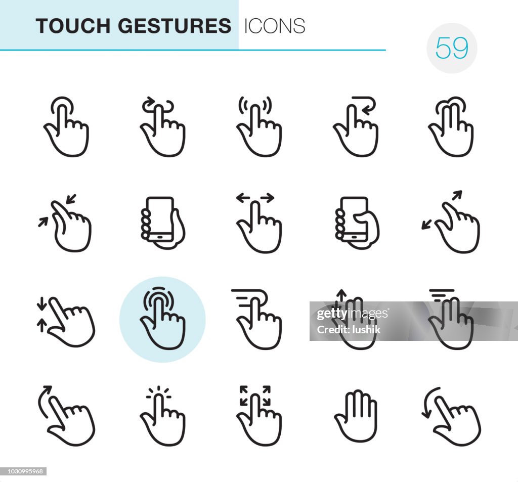 Gestes Touch - icônes Perfect Pixel