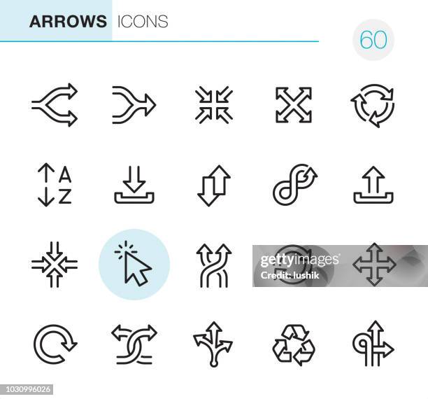 arrows - pixel perfect icons - alphabetical order stock illustrations