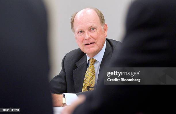 Charles Plosser, president of the Federal Reserve Bank of Philadelphia, speaks during an interview in Washington, D.C., U.S., on Monday, July 26,...