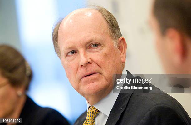 Charles Plosser, president of the Federal Reserve Bank of Philadelphia, speaks during an interview in Washington, D.C., U.S., on Monday, July 26,...