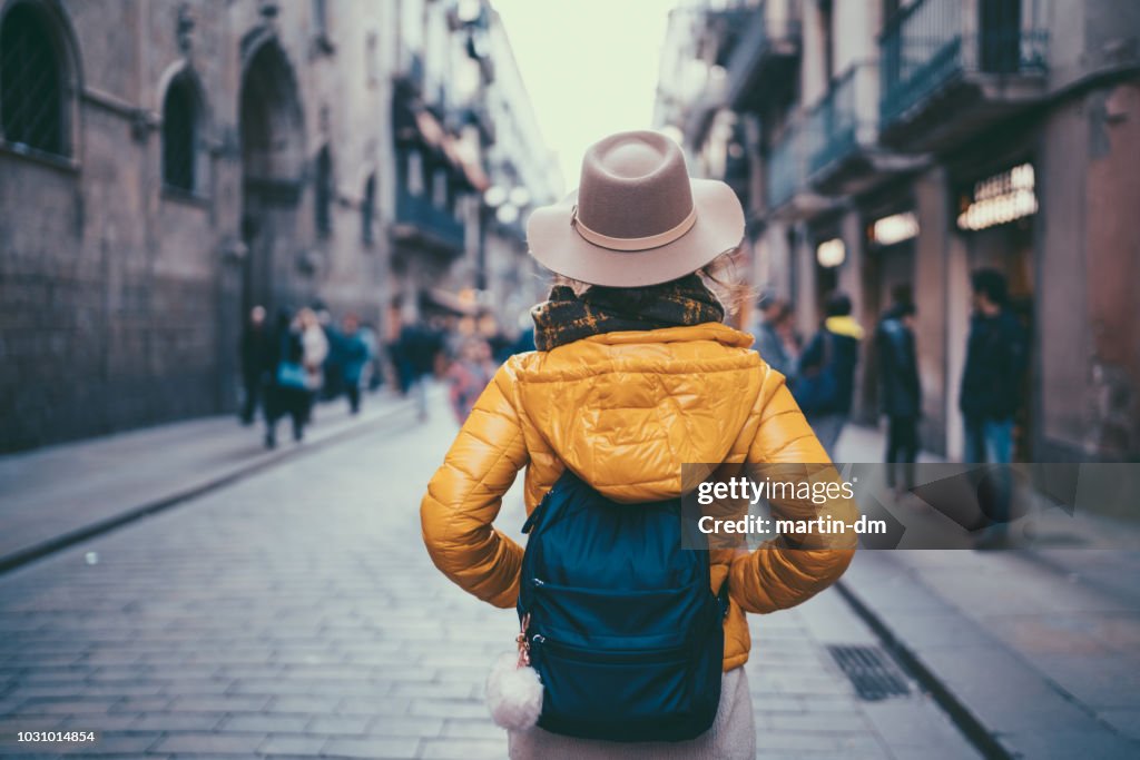 Tourist woman visiting Spain