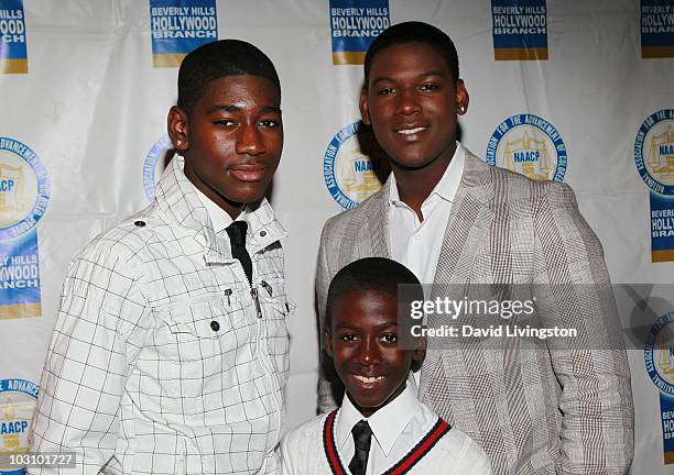 Actors Kwame Boateng, Kwesi Boakye and Kofi Siriboe attend the 20th annual Beverly Hills/Hollywood NAACP Theatre Awards press conference at the Los...