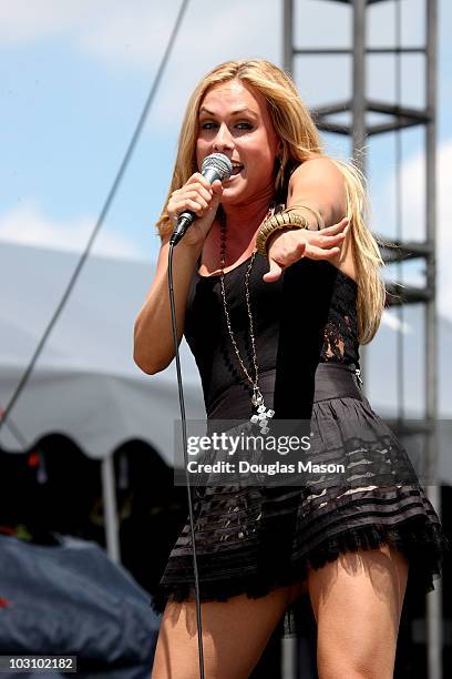 Jennifer Wayne of Stealing Angles performs during Day 3 of the 2010 Hullabalou Music Festival at Churchill Downs on July 25, 2010 in Louisville,...