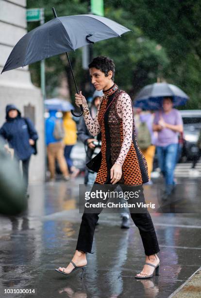 Yasmin Sewell is seen outside Carolina Herrera during New York Fashion Week Spring/Summer 2019 on September 10, 2018 in New York City.