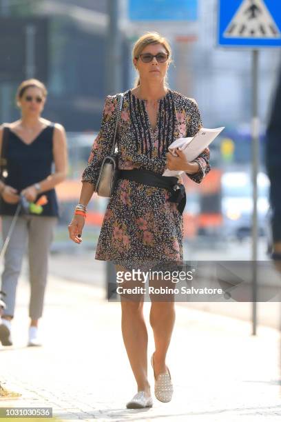 Martina Colombari is seen on September 10, 2018 in Milan, Italy.
