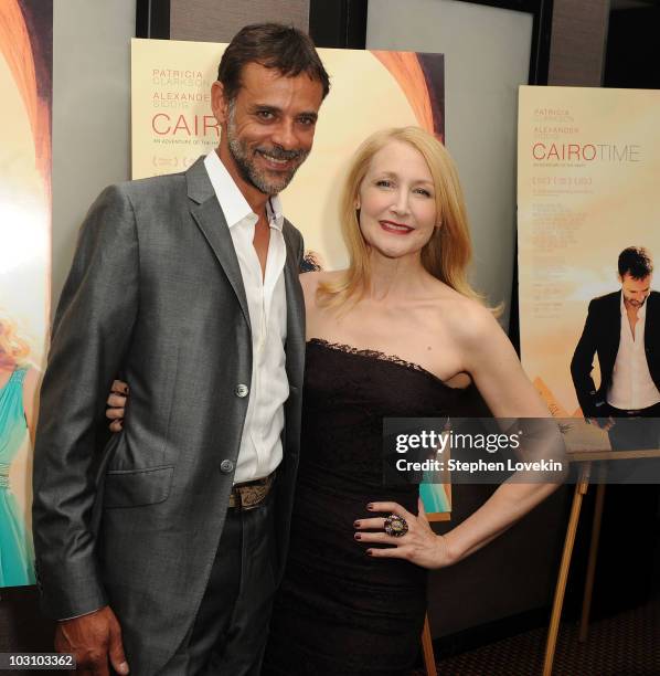 Actors Alexander Siddig and Patricia Clarkson attend the premiere of "Cairo Time" at Cinema 3 on July 26, 2010 in New York City.