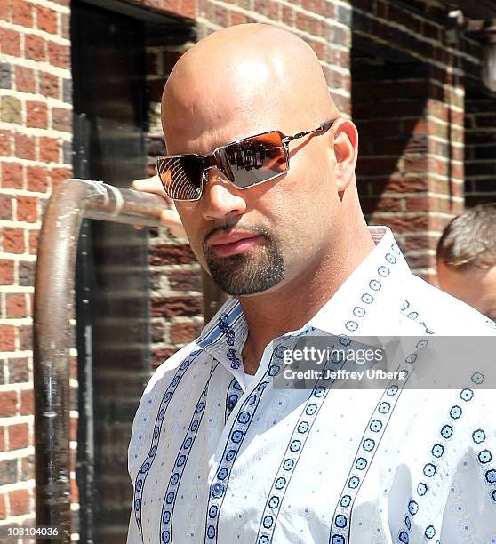 Major League Baseball Player Albert Pujois visits "Late Show With David Letterman" at the Ed Sullivan Theater on July 26, 2010 in New York City.