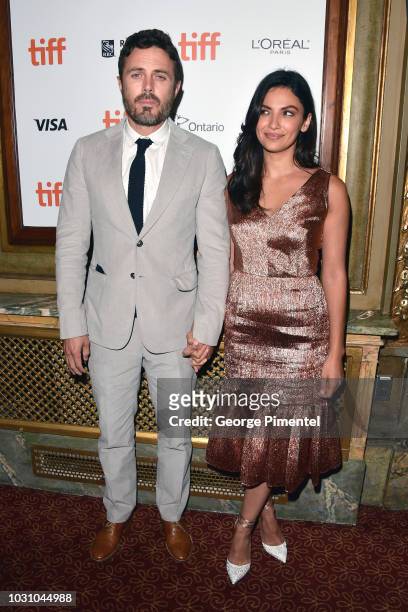 Casey Affleck and Floriana Lima attend the "The Old Man & The Gun" premiere during 2018 Toronto International Film Festival at The Elgin on September...