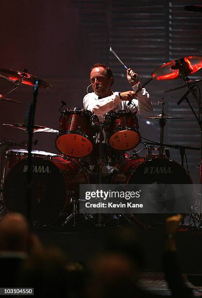 Lars Ulrich of Metallica performs onstage at the 24th Annual Rock and Roll Hall of Fame Induction Ceremony at Public Hall on April 4, 2009 in...