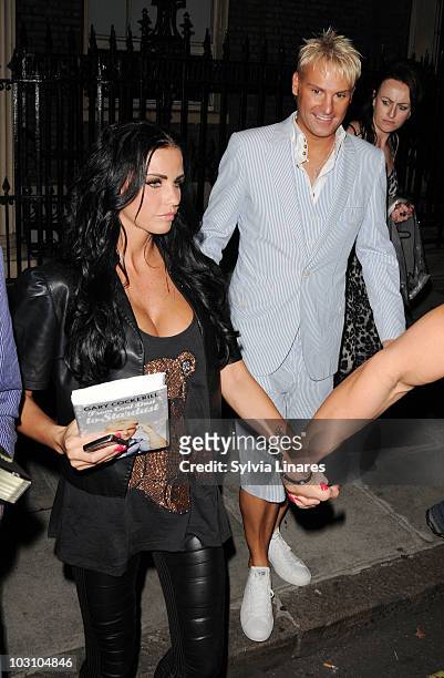 Katie Price and Gary Cockerill attends Gary Cockerill Boock Launch party on July 26, 2010 in London, England.