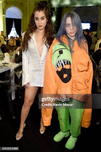 Lauren Jauregui and Billie Eilish attend the Yellow Ball, hosted by American Express and Pharrell Williams, at the Brooklyn Museum on September 10,...