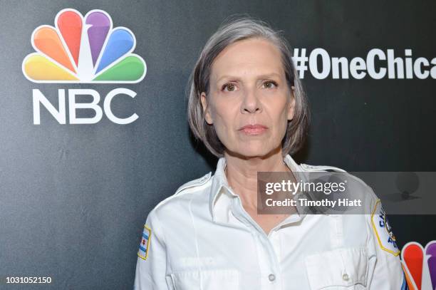 Amy Morton attends the 2018 press day for "Chicago Fire", "Chicago PD", and "Chicago Med" on September 10, 2018 in Chicago, Illinois.