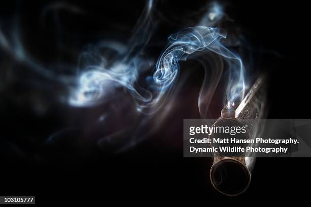 the smoking gun - shooting a weapon - fotografias e filmes do acervo